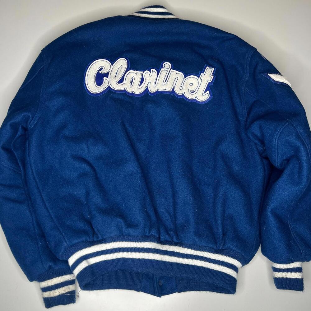 NEFF Varsity Letterman Jacket Clarinet Blue Wool Blend Size XL - Picture 9 of 10